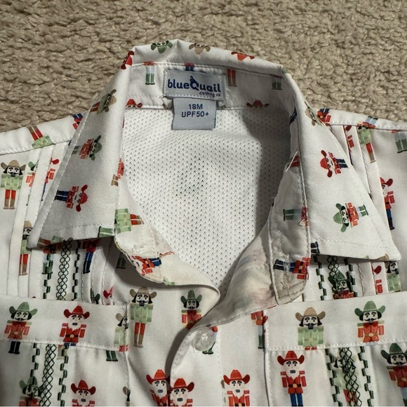 Blue Quail Infant Nutcracker Christmas Guayabera - Picture 3 of 4